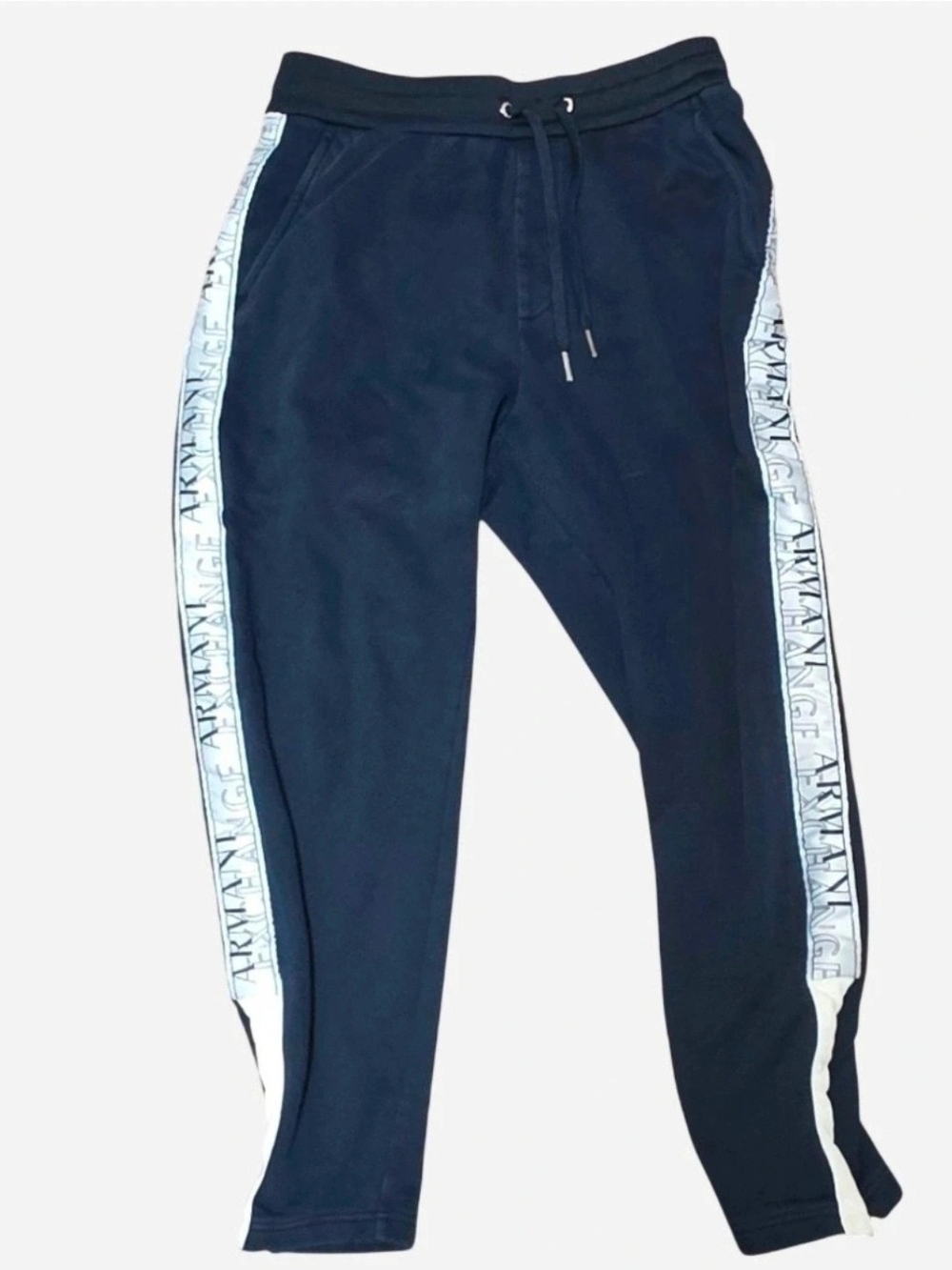 Armani Exchange Navy Contrast Logo Tape Joggers (Size S)